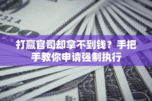 武汉打赢官司却拿不到钱？手把手教你申请强制执行