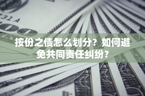 武汉按份之债怎么划分？如何避免共同责任纠纷？