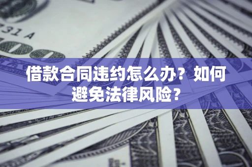 武汉借款合同违约怎么办？如何避免法律风险？