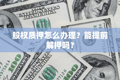 武汉股权质押怎么办理？能提前解押吗？